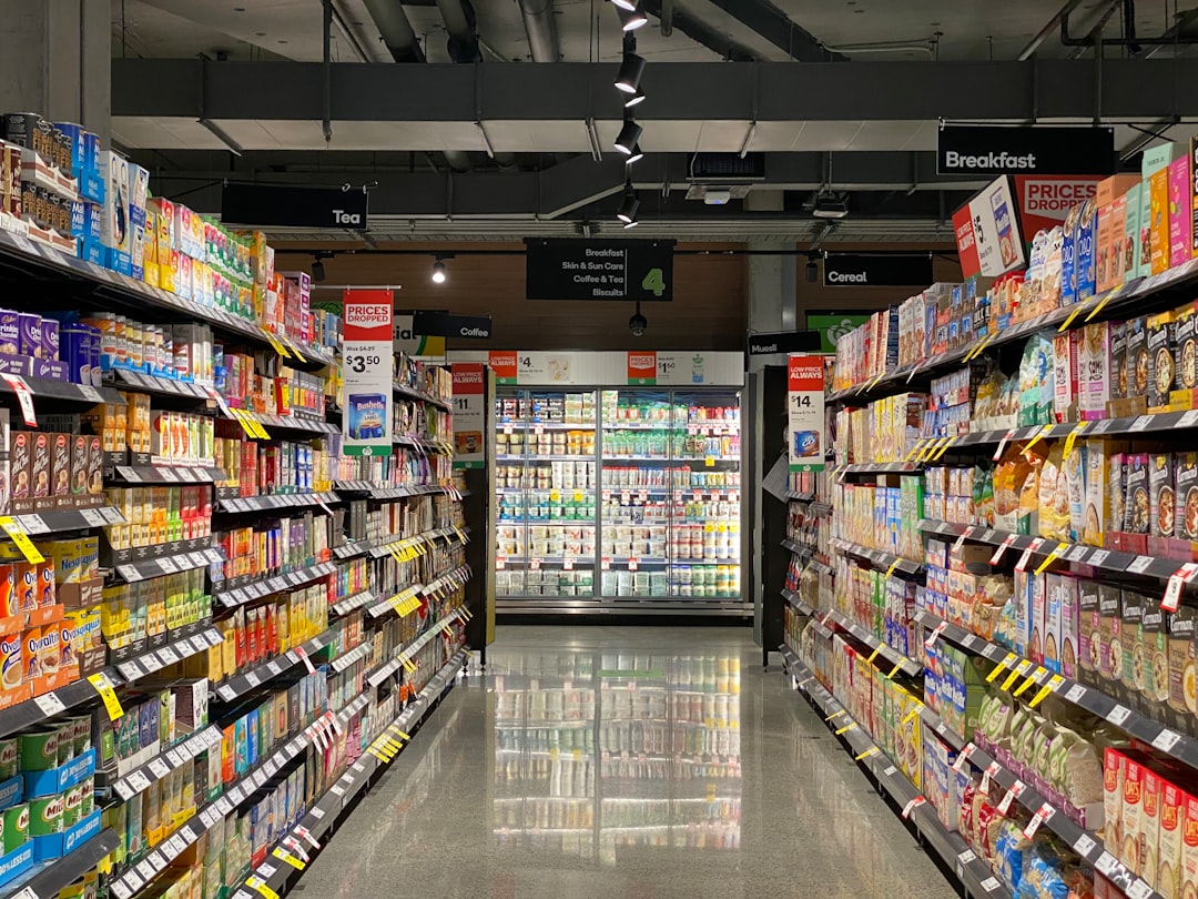 Grocery store shelves representing consumer price inflation
